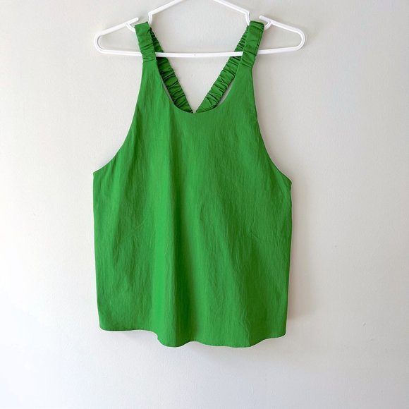 NEW Mango Organic Cotton Cross Over back Strap Green Top, Size M - Picture 8 of 16